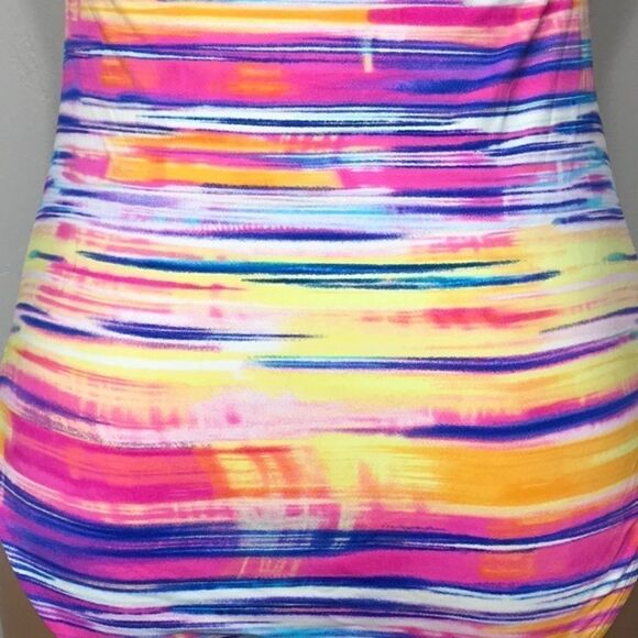 Lauren Ralph Lauren pastel stripe swimsuit. New - Picture 7 of 9